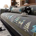 Deep grey chenille sofa cover with jacquard deer pattern and matching pillows - 70x70 / Gray