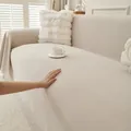 Soft cream white corduroy sofa cover with anti-scratch fabric and textured finish - 180*130 / Khaki