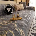 Funda de sofá de terciopelo holandés gris oscuro con textura de mármol dorado y cojín - 70*70 / Gris