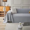 Light gray waffle weave sofa cover with decorative fringe tassels for home decor - 180*130 / Light Gray