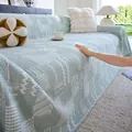 Light green and white geometric jacquard washed cotton sofa cover for full protection - 180*90 / Light Green