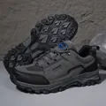 Waterproof winter hiking shoes for men with anti-slip rubber soles and durable leather - 36 / Gray