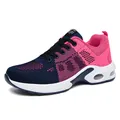 Sneaker da donna in flyknit blu navy con accenti rosa e suola ammortizzata ad aria - 35 / Rosso rosa