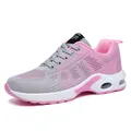 Sneakers da donna in mesh traspirante con ammortizzazione ad aria rosa e lacci sportivi - 35 / Rosa