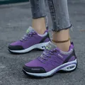 Outdoor wandelschoenen voor dames met plateauzool en luchtkussen in paars en zwart - 35 / Paars