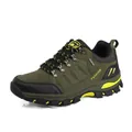 Detailed view of army green hiking shoes with non-slip rubber soles and fashion logo - 39 / Army Green