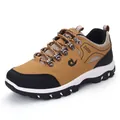 Men's khaki outdoor hiking shoes with durable black protective layers and non-slip sole - 38 / Earthy Yellow