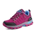 Women's rose red high-top hiking boots with mesh detail and anti-slip thick soles - 35 / Low-Top Hiking Shoes (8018) / Rose Red