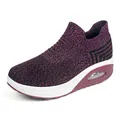 Zapatillas de andar con cámara de aire para mujer en punto violeta oscuro con suela blanca - 35 / Púrpura