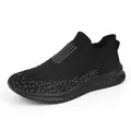 Zapatillas ligeras negras sin cordones en tejido transpirable con detalles grises - 36 / Negro