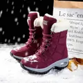 Botas de nieve color granate con forro de piel sintética y suela con cámara de aire - 36 / Granate