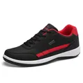 Waterproof men's sports sneakers in black and red featuring a shock-absorbing white sole - 38 / 8001 Black Red