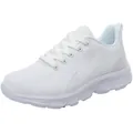 Baskets de course blanches en flyknit respirant pour femmes avec semelle épaisse - 35 / Modèle Blanc Pur (819)