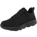 Chaussures de course noires en maille respirante avec semelle épaisse amortissante - 35 / Modèle Tout Noir (819)