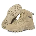 Stivali tattici da uomo color kaki in pelle scamosciata e nylon con suola antiscivolo - 39 / Kaki