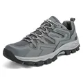 Breathable grey outdoor hiking shoes with durable mesh upper and non-slip rubber soles - EU 40 / Gray