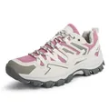 Women's pink and off-white mesh hiking shoe with a durable anti-slip rubber thick sole - EU 36 / Purple