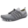 Grey quick-dry water shoes for men and women with breathable mesh and non-slip rubber soles - 36 / Gray