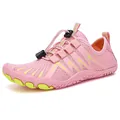 Pink and lime green barefoot water shoe with breathable mesh and quick-lace system - 38 / A35 Style (A35) / Pink