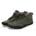 Army green high-top men's hiking boots with warm fleece lining and quick-lace system - 36 / Army Green