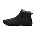 Men black winter snow boots with warm faux fur lining and side zipper closure - 38 / Black