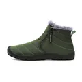 Waterproof dark green winter snow boots for men with side zipper and warm fur lining - 38 / Green