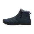 Men's winter snow boots in navy blue with warm plush lining and side zipper - 38 / Sapphire Blue