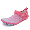 Pink and blue non-slip kids water shoes with breathable mesh and velcro strap - EU 30 / Rose Red