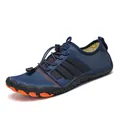Navy blue quick-dry water shoes with orange rubber sole and toggle lace system - EU 35 / Dark Blue