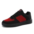Men's mesh fashion skateboard sneakers in classic black and red breathable fabric - 36 / Black Red
