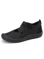 Women's black quick-dry water shoes with elastic cross straps and non-slip rubber sole - 36 / Mary Jane Mesh Shoes (R-298) / Black