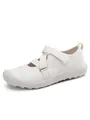 Cream white barefoot water shoes with cross-strap velcro closure and anti-slip rubber sole - 36 / Mary Jane Mesh Shoes (R-298) / Off White