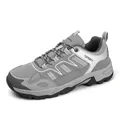Grijze trekkingschoenen van synthetisch leer en ademend mesh met dikke antislipzool - EU 36 / Grijs
