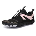 Black and pink quick-dry water shoes with breathable mesh and anti-slip rubber sole - 38 / Black Pink