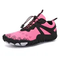 Pink breathable quick-dry water shoes for women with black non-slip rubber soles - 38 / Pink Black