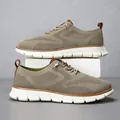 Leichte, atmungsaktive Strick-Loafer in Khaki für Herren mit gepolsterter Sohle und Schnürung - 39 / Mesh-Sneaker (5801) / Khaki (5801)