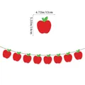 Red apple garland banner with 4.72x5.51 inch pieces for school welcome party decor - Back-to-school Apple Latte Art