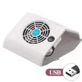 Tragbarer weißer USB-Nagelstaubsauger mit ergonomischem Handkissen-Design für Maniküre - 858-2-USB-Weiß / Weiß