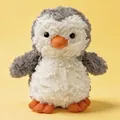 Süßer 8-Zoll Plüsch-Pinguin mit weichem grau-weißem lockigem Kunstfell-Stoff-Design - Pinguin