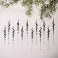 Set of 12 transparent acrylic spiral icicle ornaments for Christmas tree decoration - Black