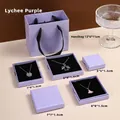 Royal blue and light purple jewelry gift box set with matching paper shopping bag - Taro Purple