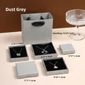 Dust grey jewelry packaging set with cardboard tote bag and velvet lined gift boxes - Dust Grey