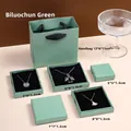 Elegant jade green jewelry box set and paper gift bag for necklaces and earrings - Biro Green