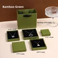 Bamboo green jewelry packaging set including matching gift bag and slim storage box - Bamboo Green