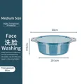 Lavabo azul transparente mediano con asas y dimensiones de 30x20,5x10,5cm para el hogar - Mediano - Para lavar la cara / Azul transparente