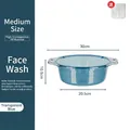 Transparante blauwe middelgrote waskom met handgrepen en afmetingen 30x20,5x10,5cm - Medium - Voor gezicht wassen / Transparant blauw