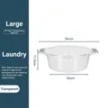 Large transparent PP washbasin with handles and wall hook for laundry and kitchen use - Large Transparent