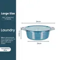 Large transparent blue plastic washbasin with ergonomic handles and 34cm outer diameter - Large Translucent Blue