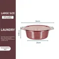 Large transparent red PP plastic wash basin with handles and hook, 34cm diameter size - Large Translucent Red