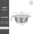 Transparent grey large washbasin with handles made of PP material 34x24x11.5cm - Large - For Laundry / Transparent Gray